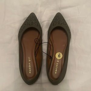 Madden Girl Green Perforated Flats